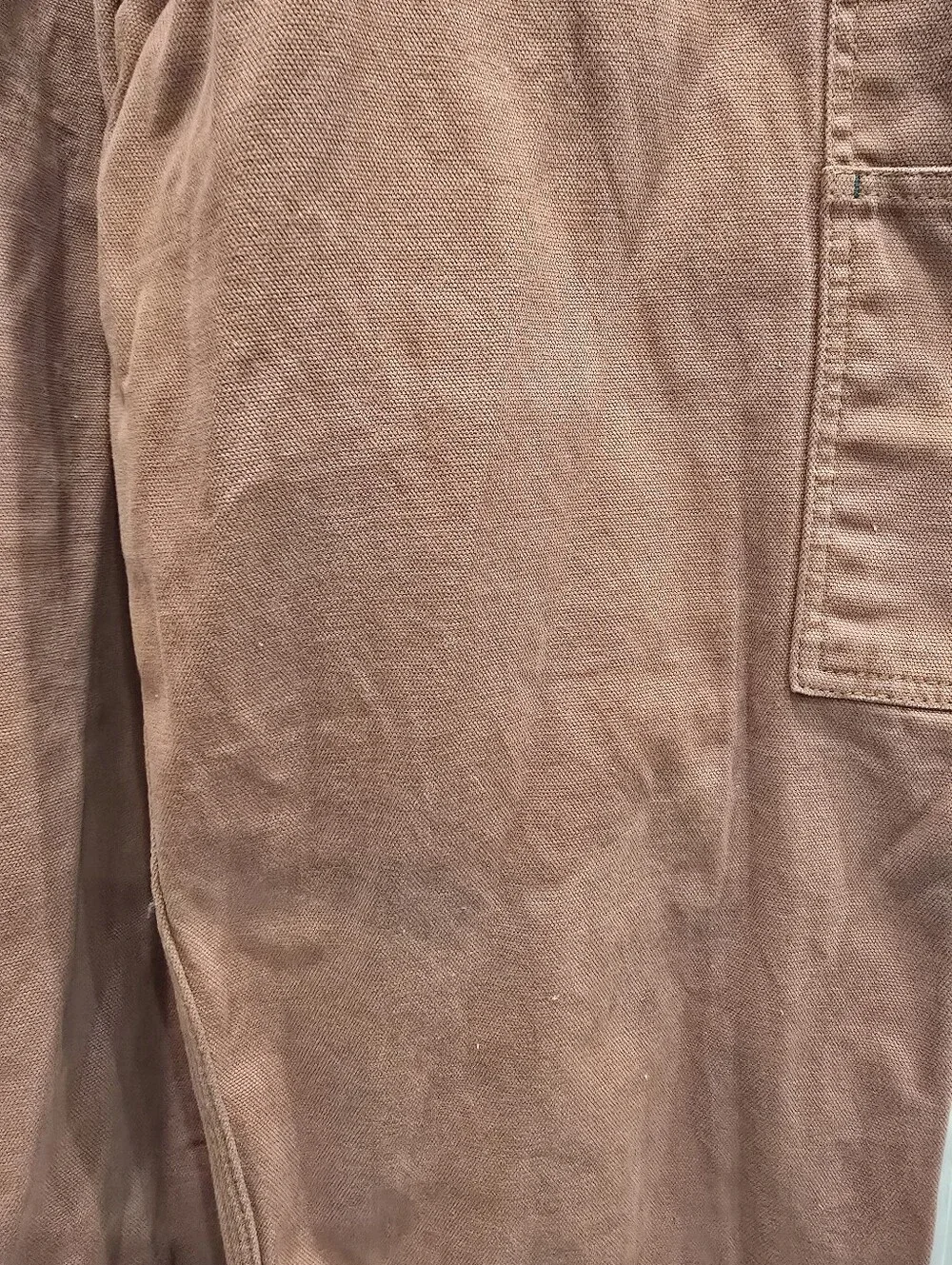 Liberty Bib Overalls Men's 44x28 Brown Duck Canvas Carpenter Damaged